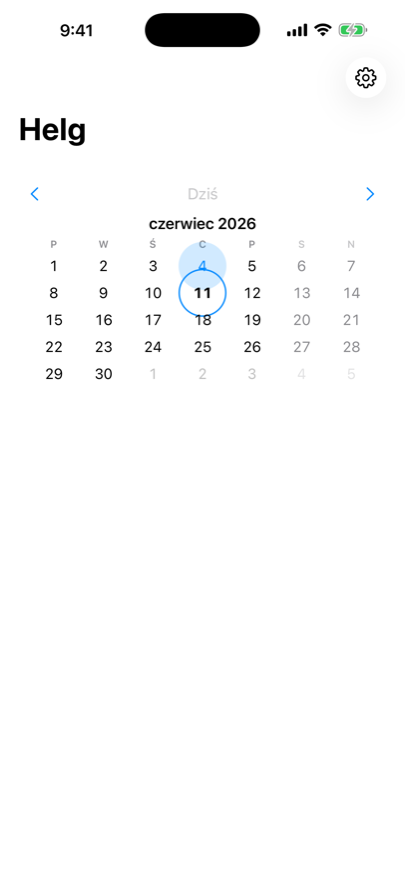Helg z widokiem miesiąca na iPhonie